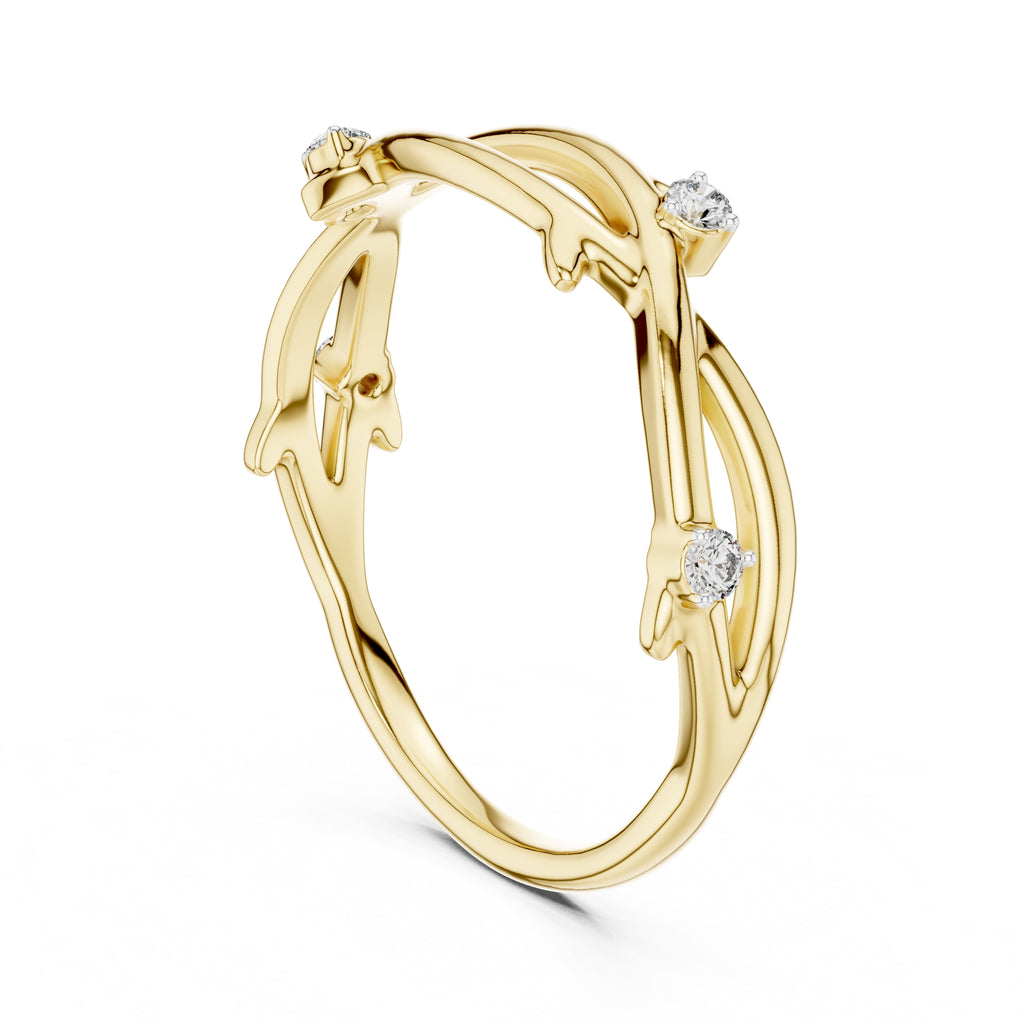 Enchanted Twig Minimalist Ring Yellow Gold