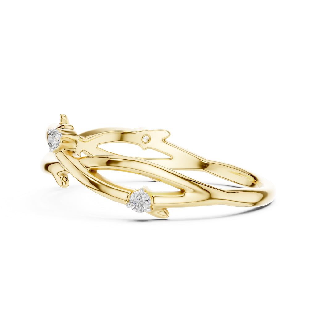 Enchanted Twig Minimalist Ring Yellow Gold