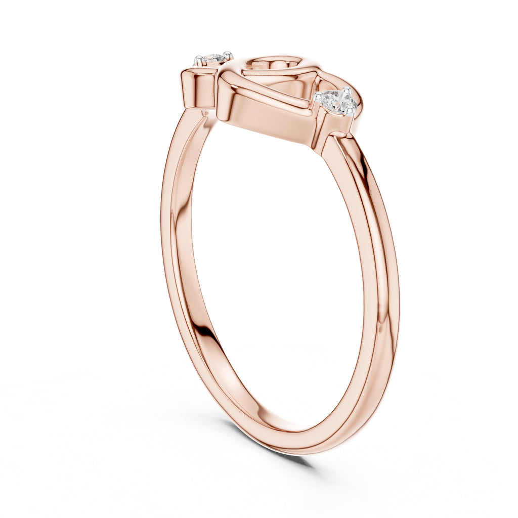 Intertwined Hearts Minimalist Ring Rose Gold