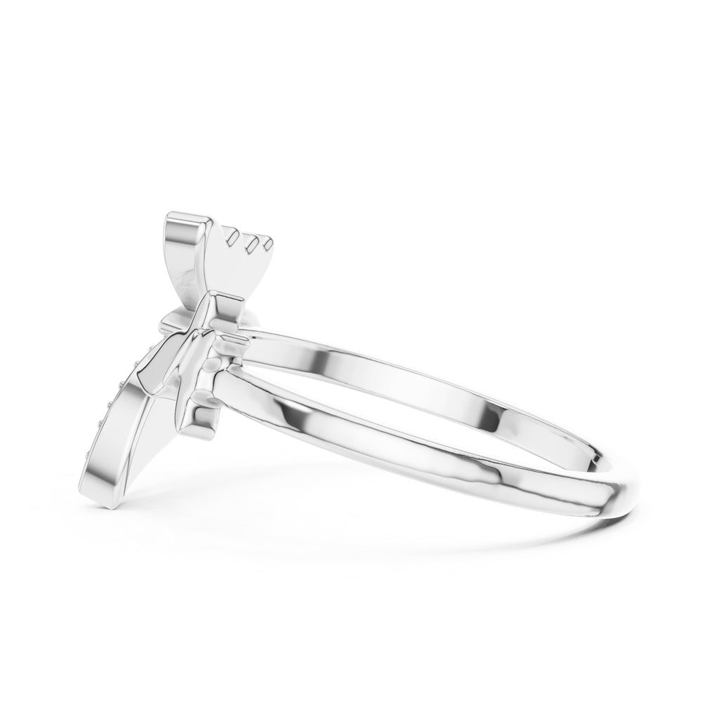 Pavé Butterfly Open Ring White Gold