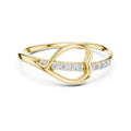 Heart-Pierced Pavé Minimalist Ring Yellow Gold