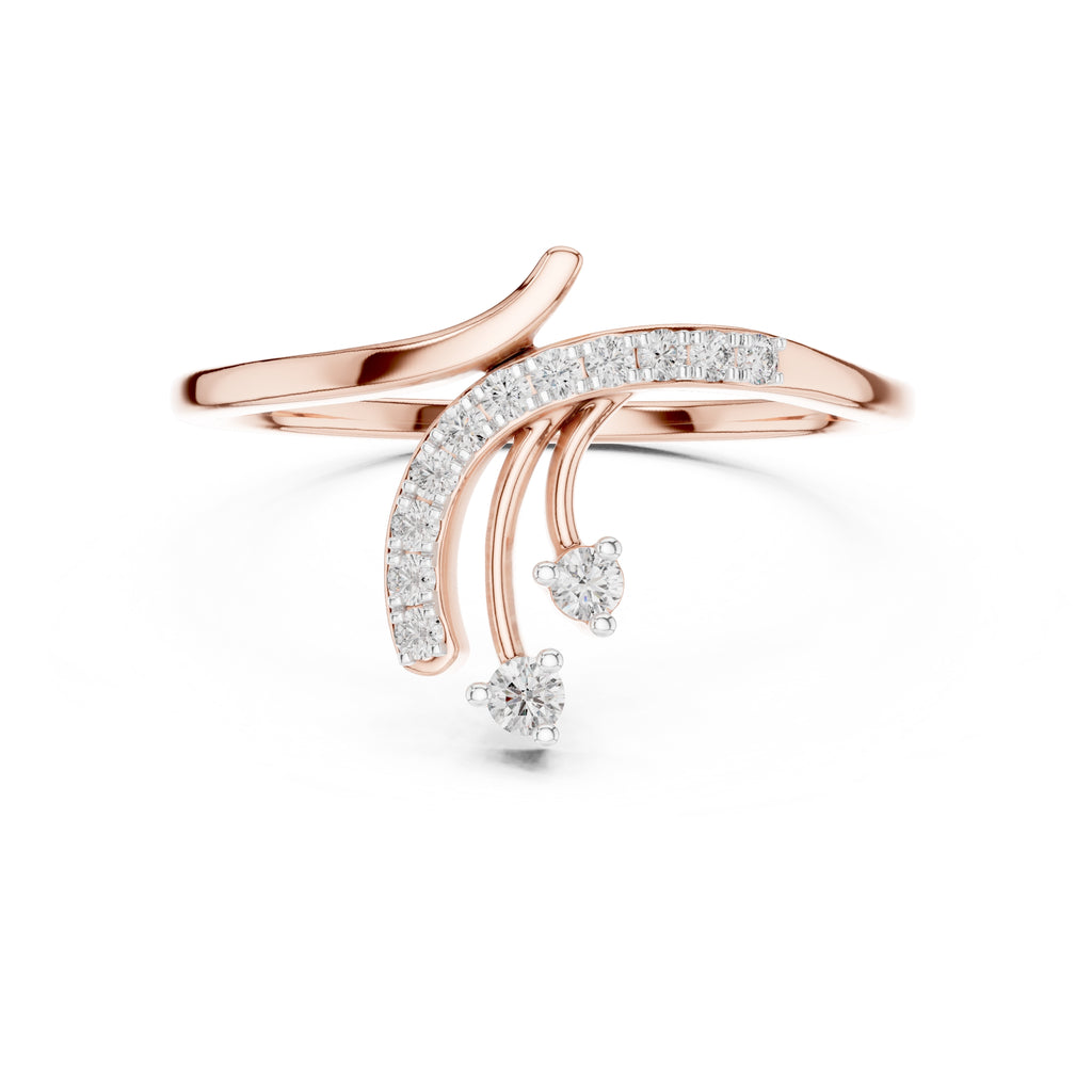 Cascading Waterfall Statement Ring Rose Gold