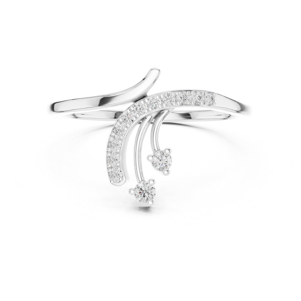 Cascading Waterfall Statement Ring White Gold