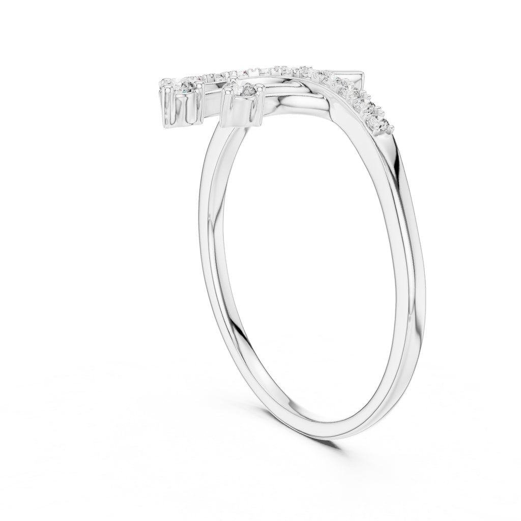 Cascading Waterfall Statement Ring White Gold