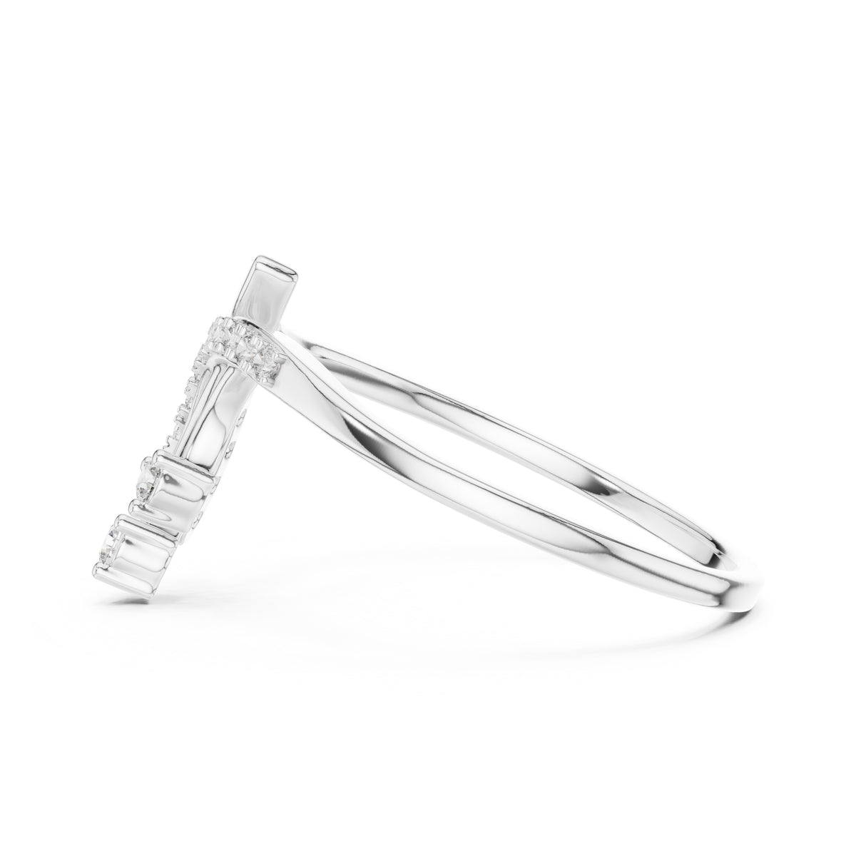 Cascading Waterfall Statement Ring White Gold