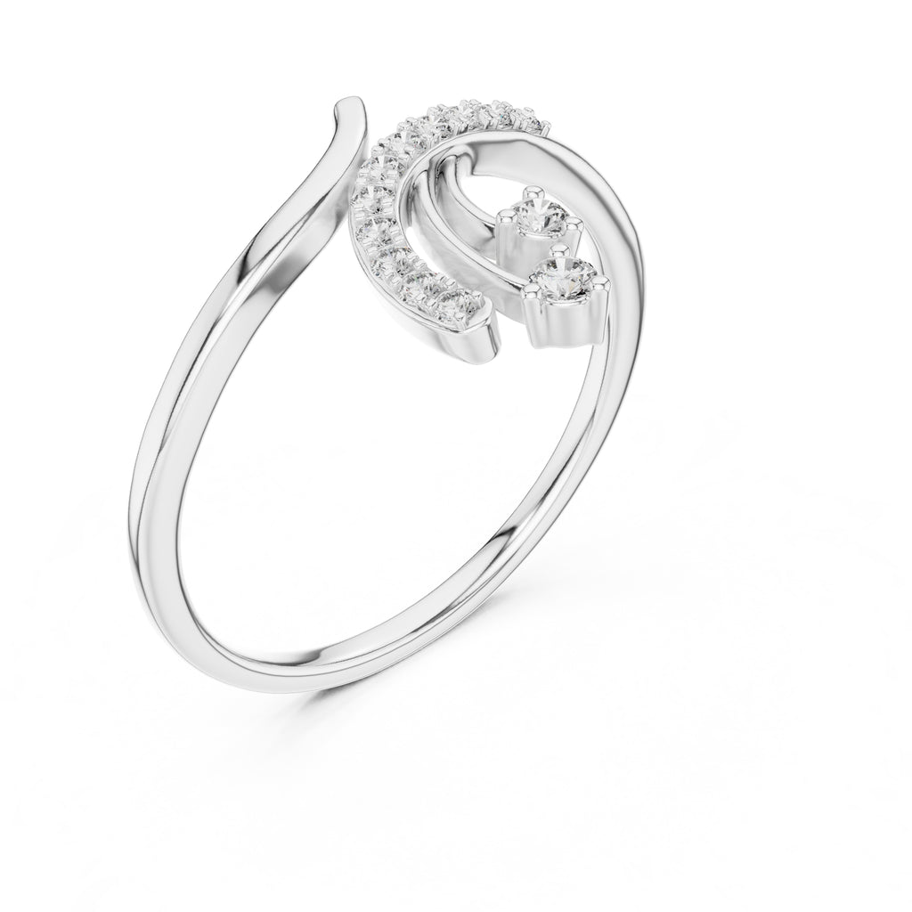 Cascading Waterfall Statement Ring White Gold