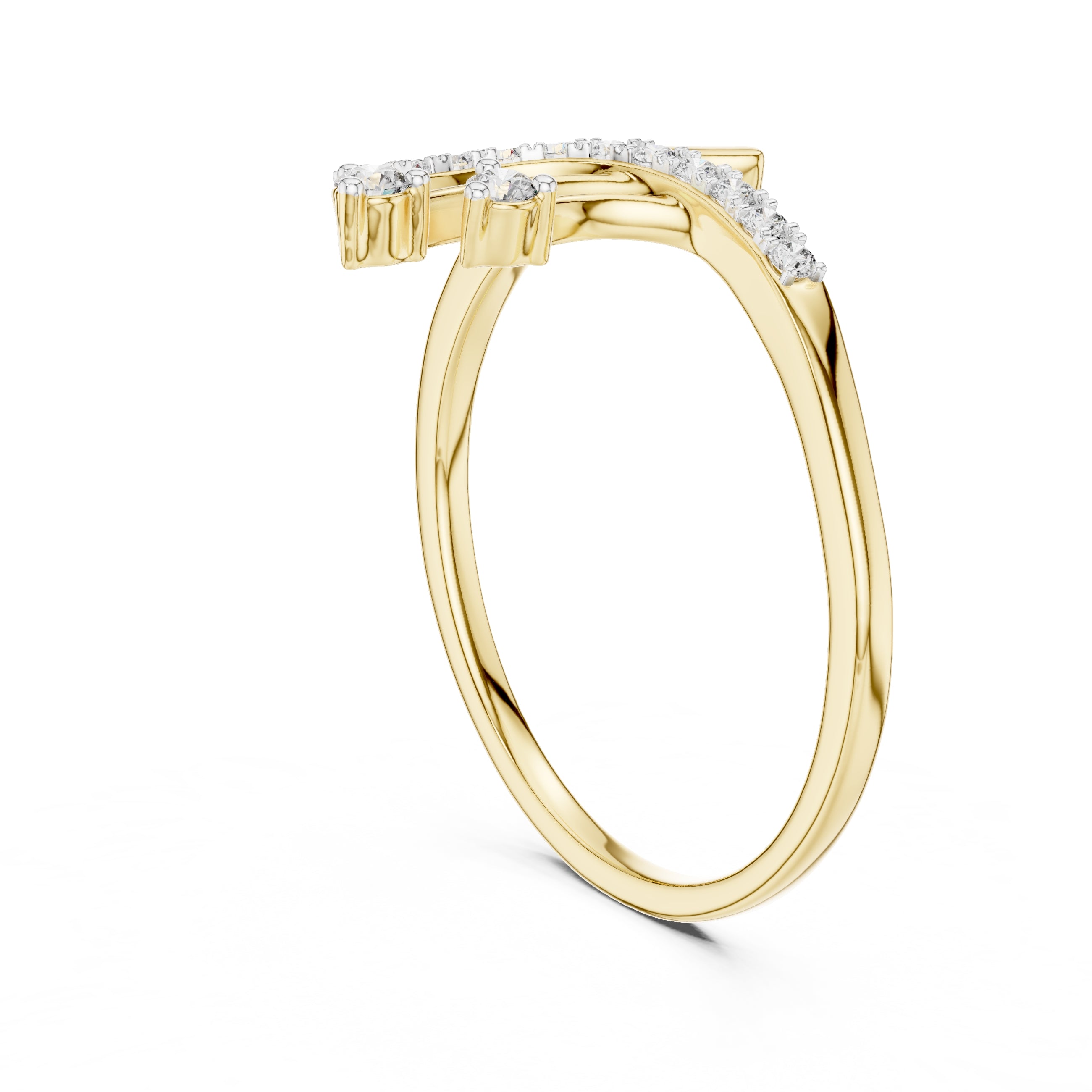 Cascading Waterfall Statement Ring Yellow Gold