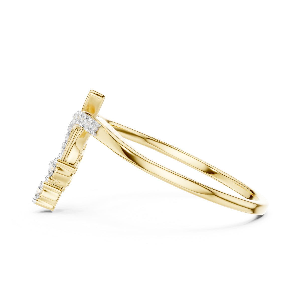 Cascading Waterfall Statement Ring Yellow Gold