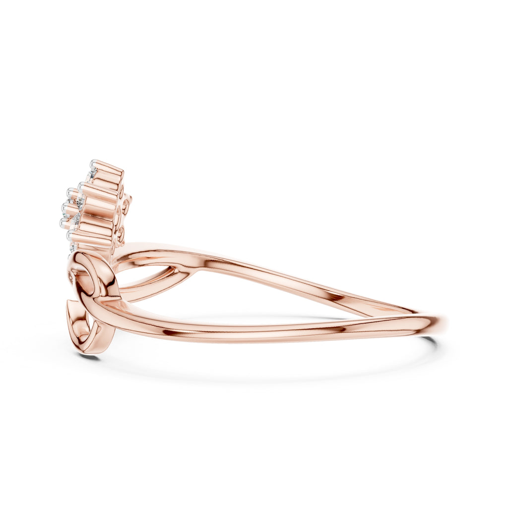 Blossom Cluster Swirl Minimalist Ring Rose Gold