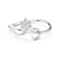 Blossom Cluster Swirl Minimalist Ring White Gold