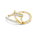 Asymmetric Leaf-Inspired Pavé Ring Yellow Gold