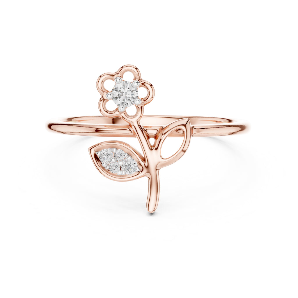 Blooming Blossom Minimalist Ring Rose Gold