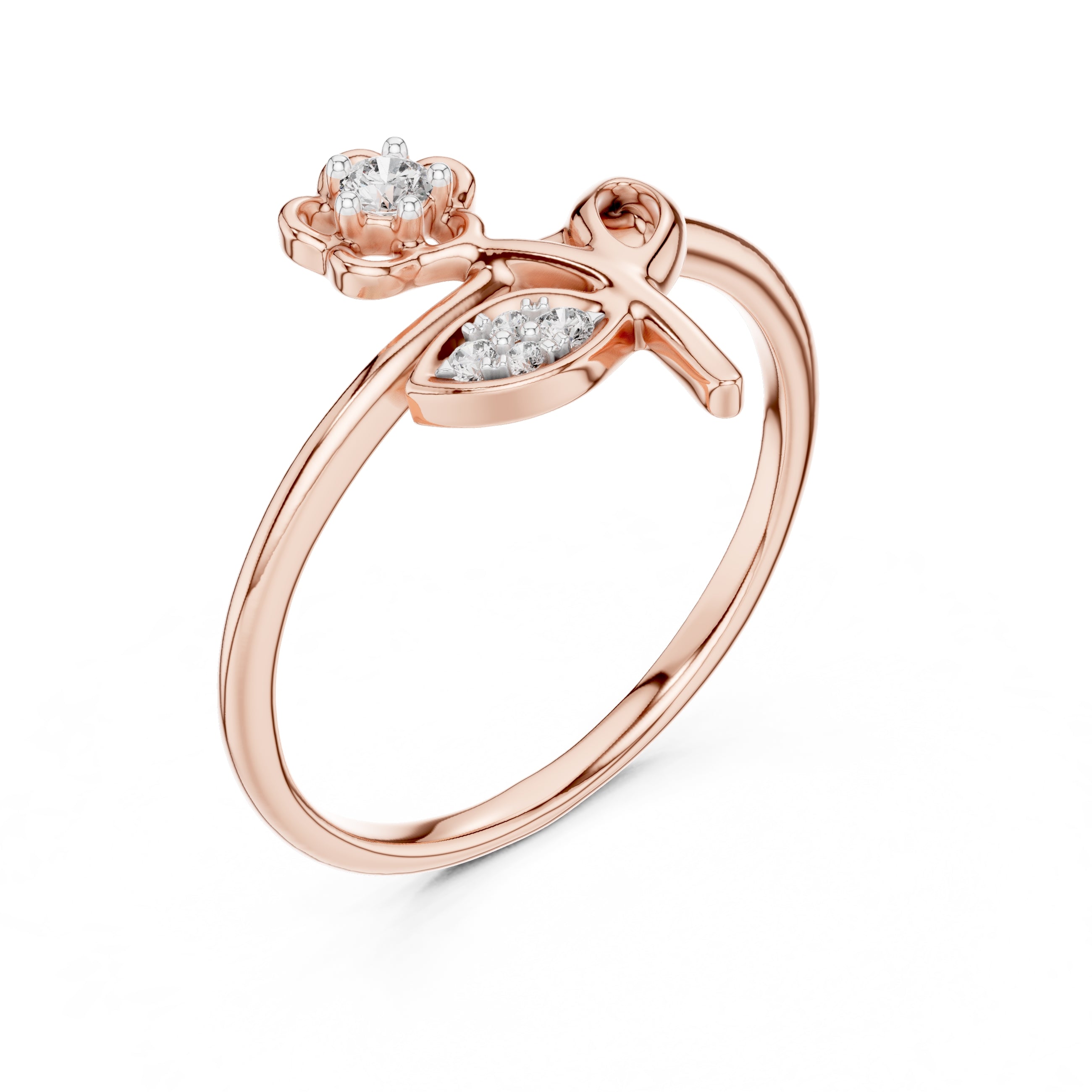 Blooming Blossom Minimalist Ring Rose Gold