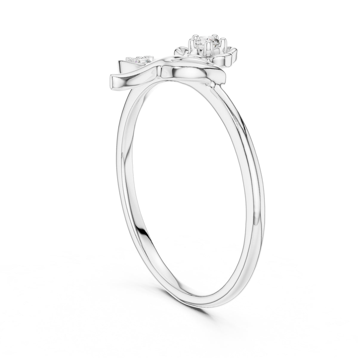 Blooming Blossom Minimalist Ring White Gold