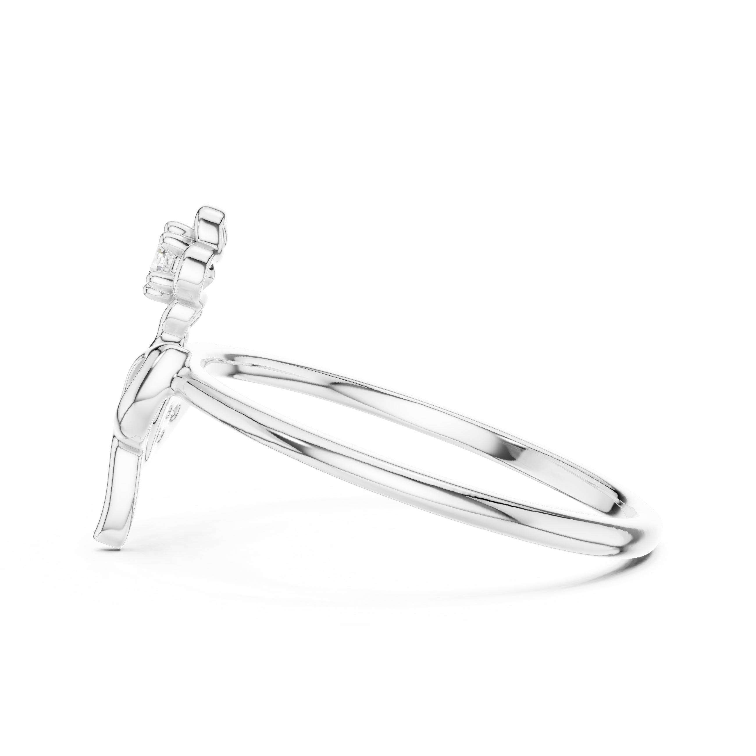 Blooming Blossom Minimalist Ring White Gold