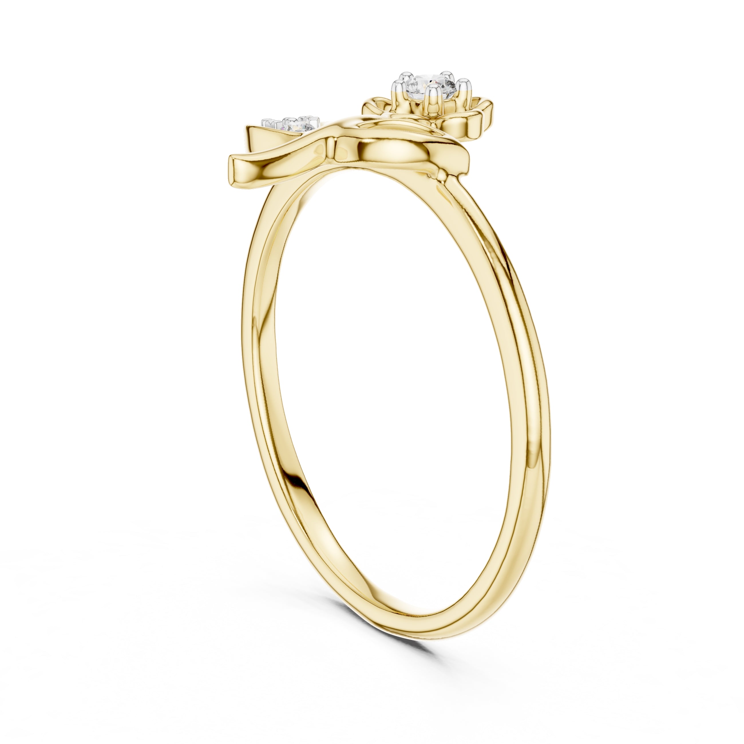 Blooming Blossom Minimalist Ring Yellow Gold