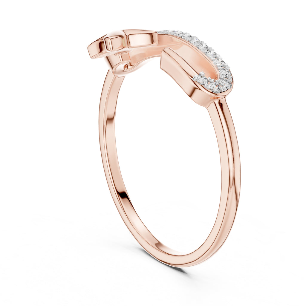 Blossom Accent Open Band Ring Rose Gold