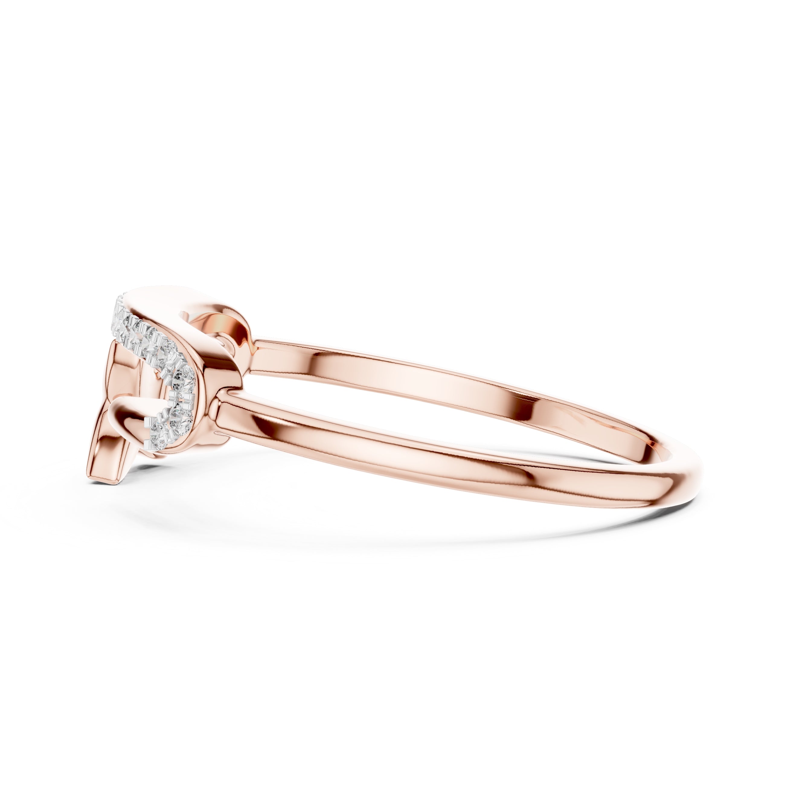 Blossom Accent Open Band Ring Rose Gold
