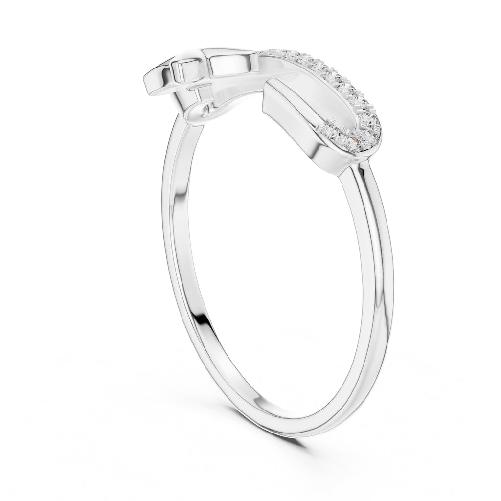Blossom Accent Open Band Ring White Gold