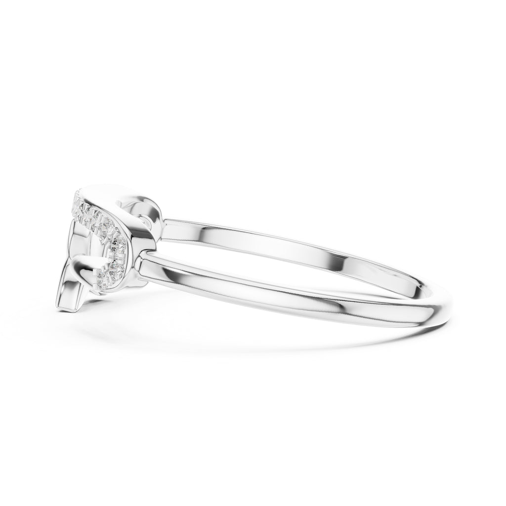 Blossom Accent Open Band Ring White Gold