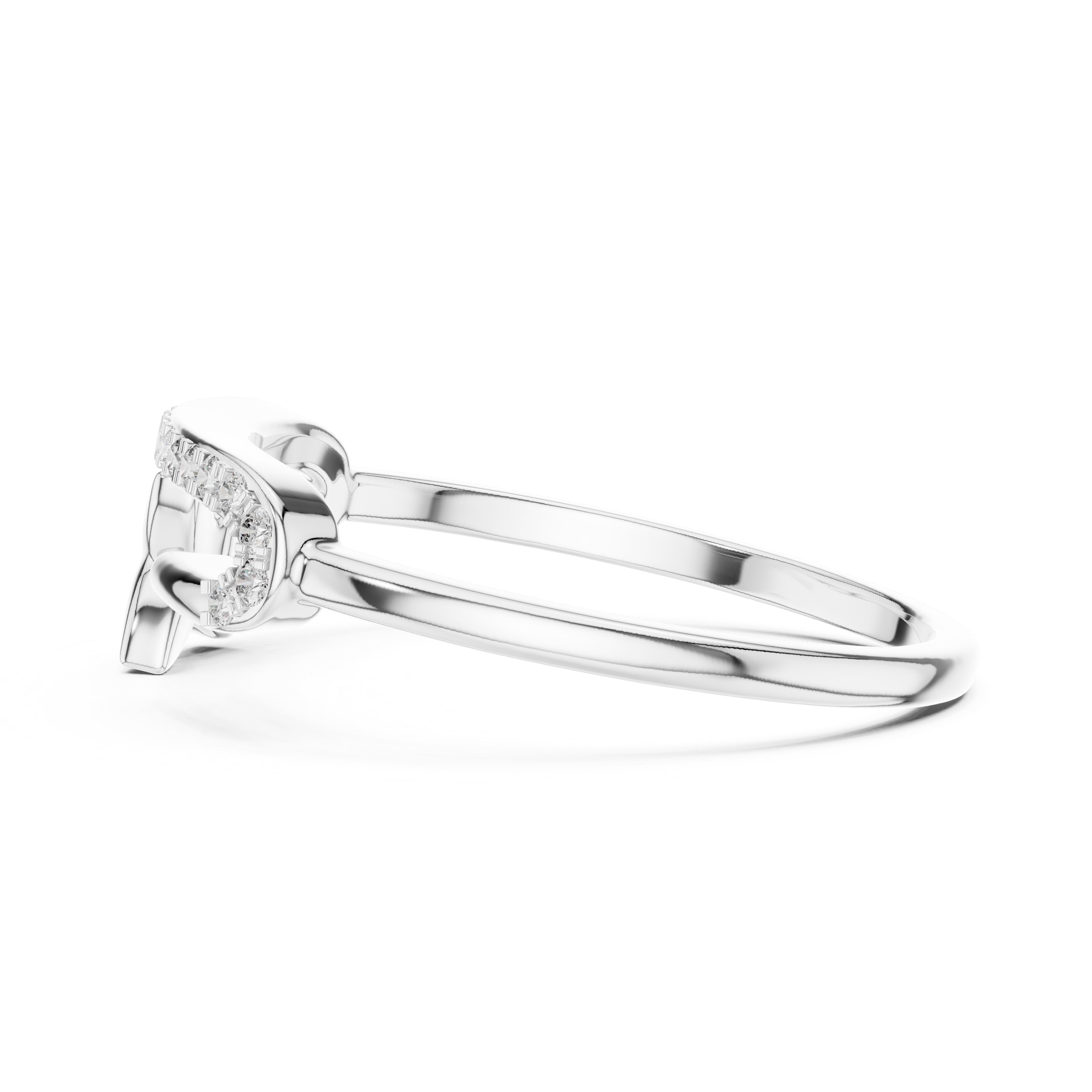 Blossom Accent Open Band Ring White Gold