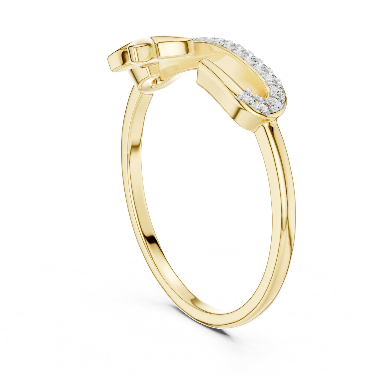 Blossom Accent Open Band Ring Yellow Gold
