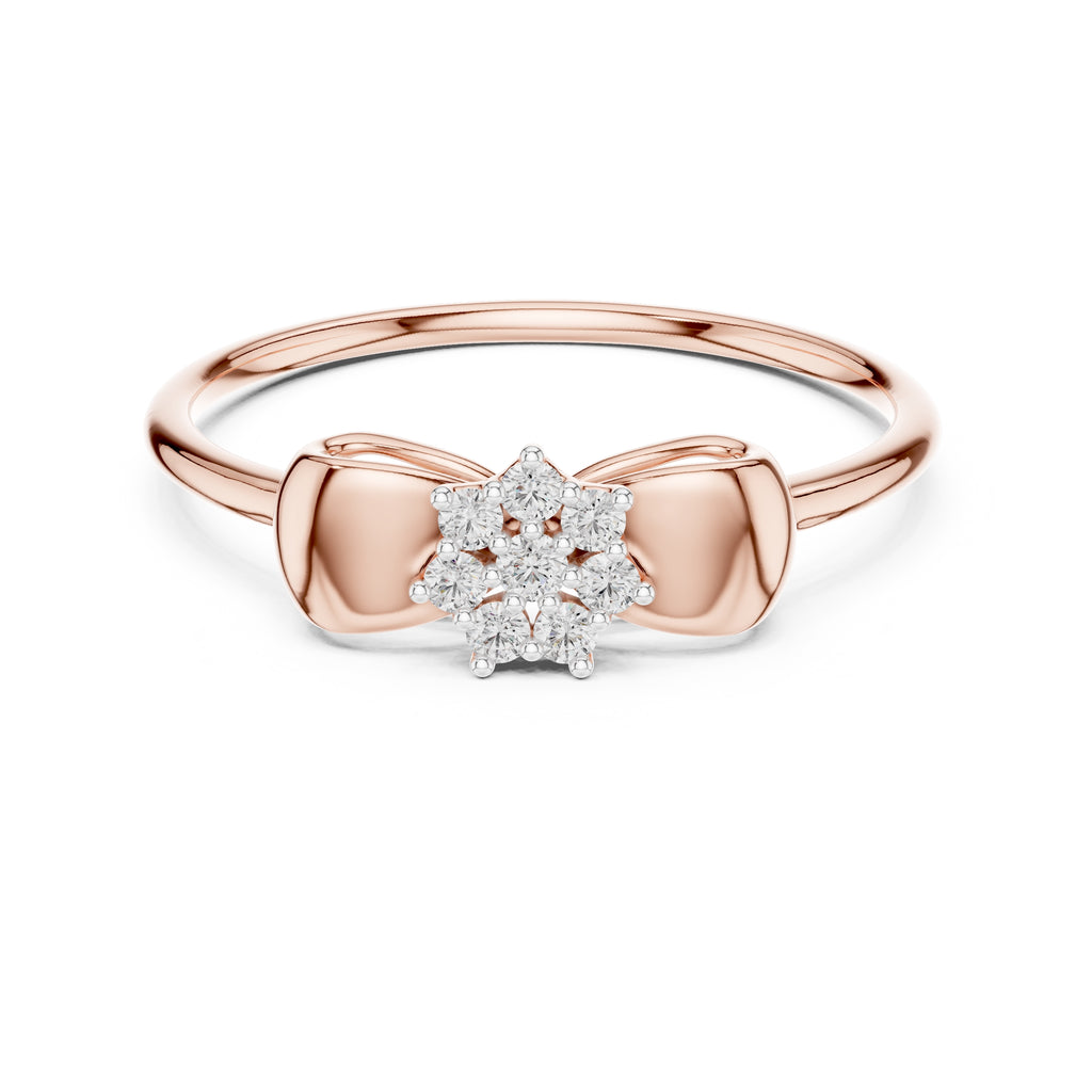 Bow Cluster Minimalist Ring Rose Gold