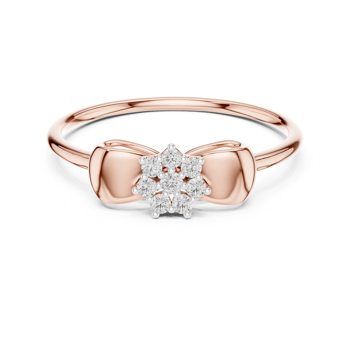 Bow Cluster Minimalist Ring Rose Gold