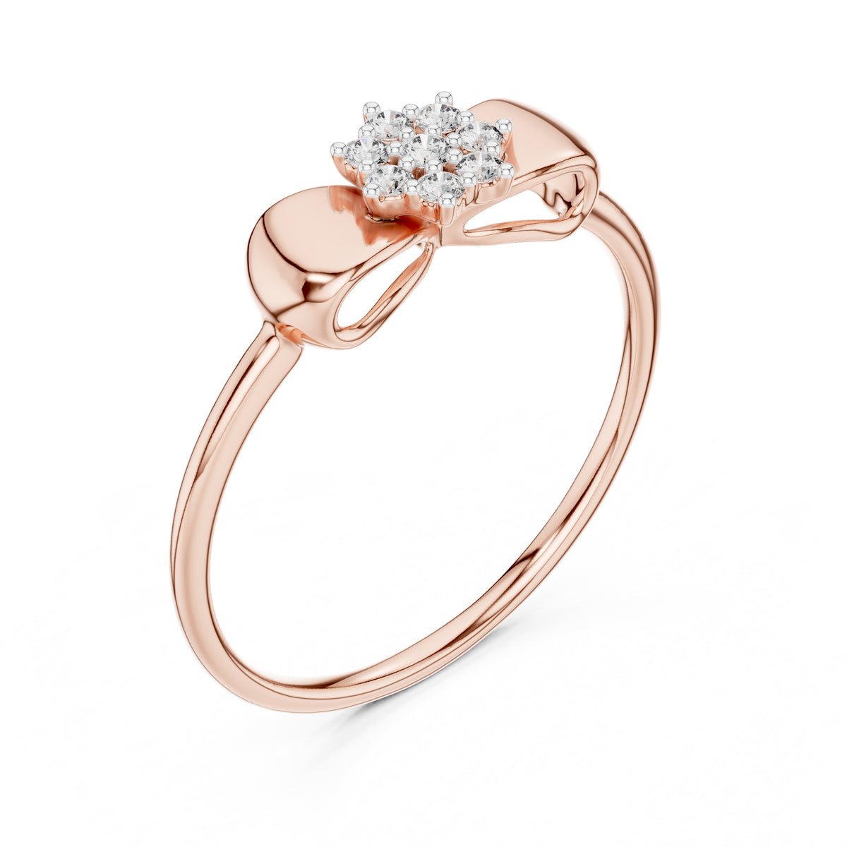 Bow Cluster Minimalist Ring Rose Gold