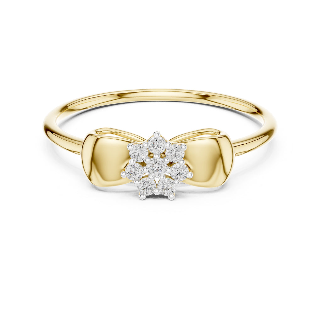 Bow Cluster Minimalist Ring Yellow Gold