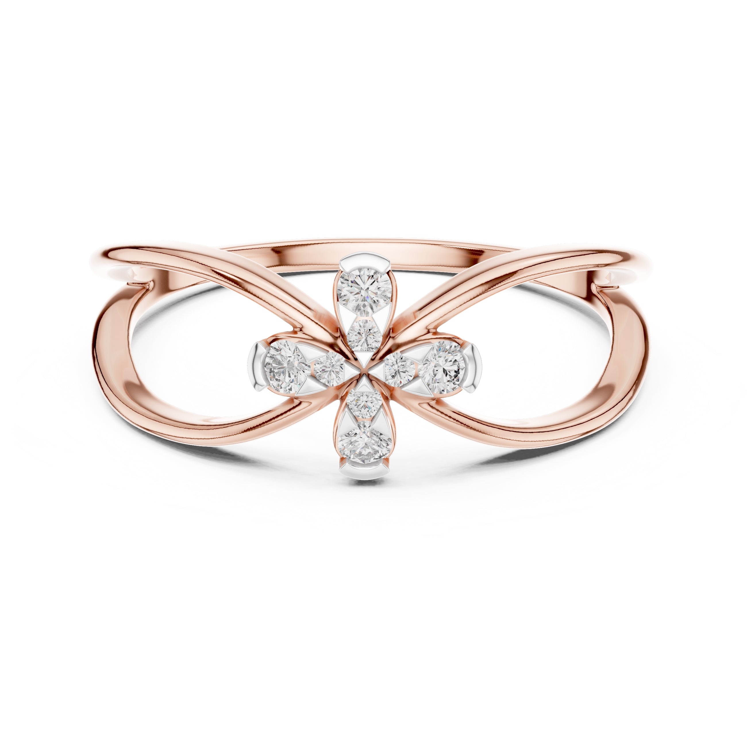 Infinity Blossom Statement Ring Rose Gold