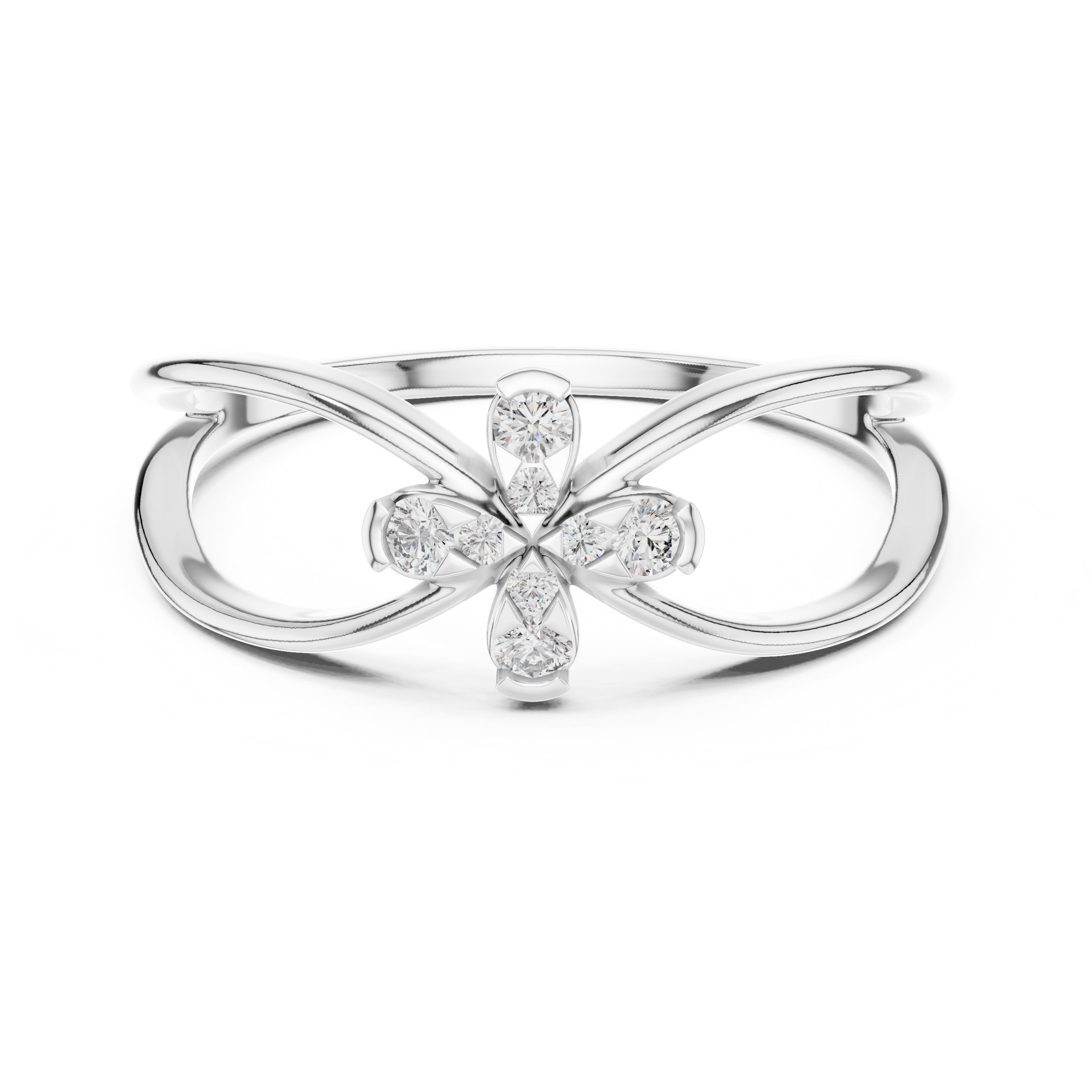 Infinity Blossom Statement Ring White Gold