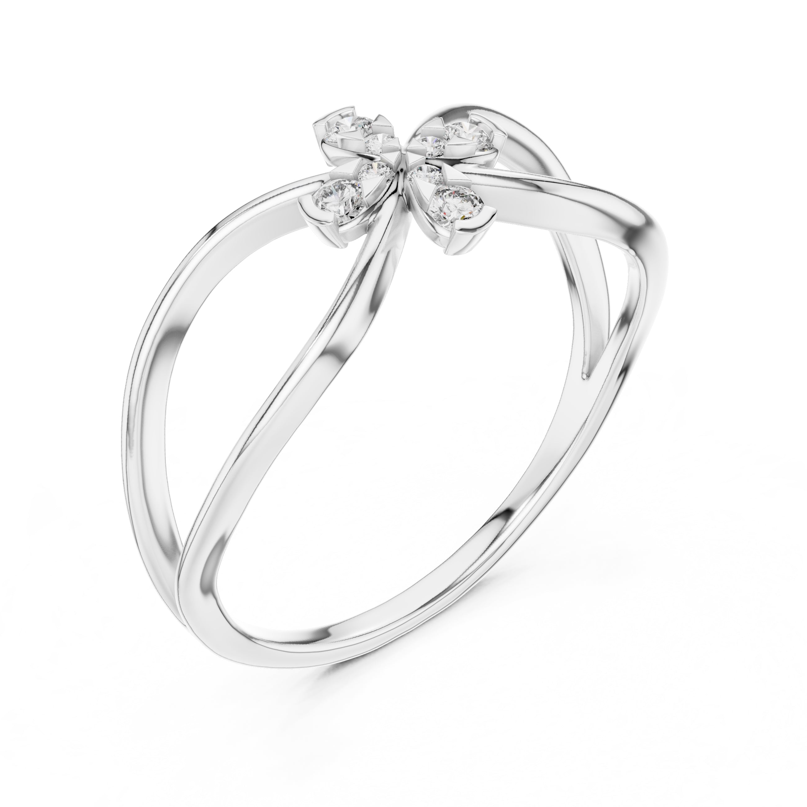 Infinity Blossom Statement Ring White Gold