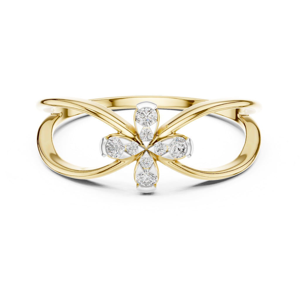 Infinity Blossom Statement Ring Yellow Gold