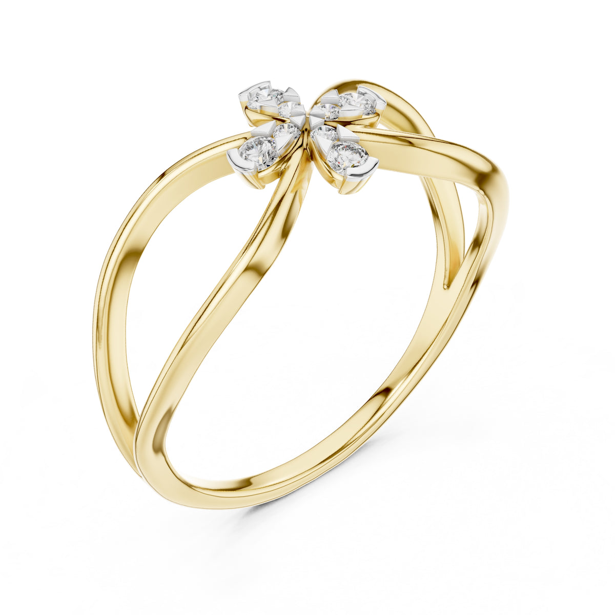 Infinity Blossom Statement Ring Yellow Gold