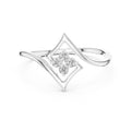 Geometric Diamond Cluster Ring White Gold