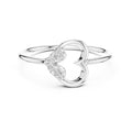 Asymmetric Heart Cluster Ring White Gold