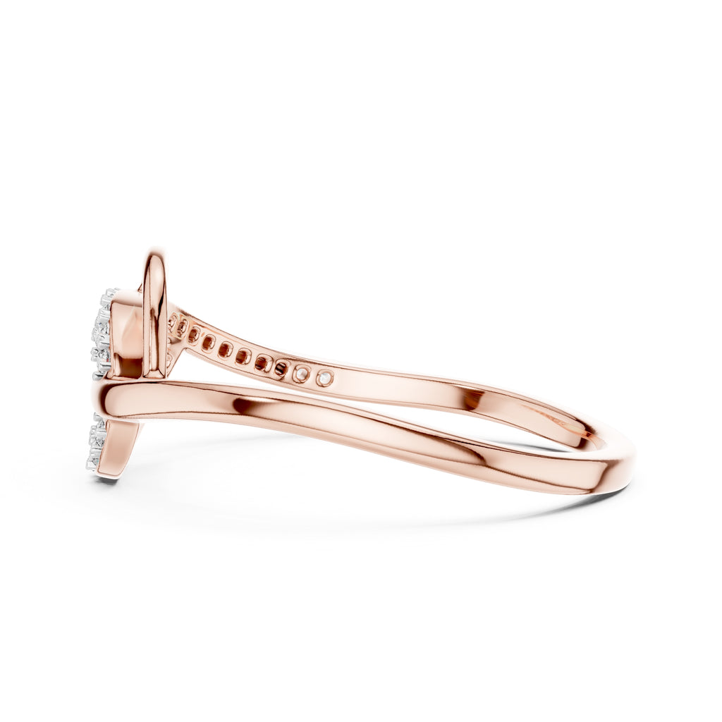 Interlocking Swirl Pavé Minimalist Ring Rose Gold