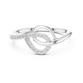 Interlocking Swirl Pavé Minimalist Ring White Gold