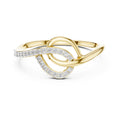 Interlocking Swirl Pavé Minimalist Ring Yellow Gold