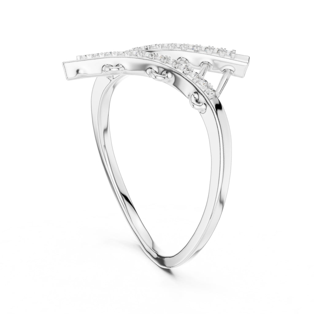 Ladder Pavé Statement Ring White Gold