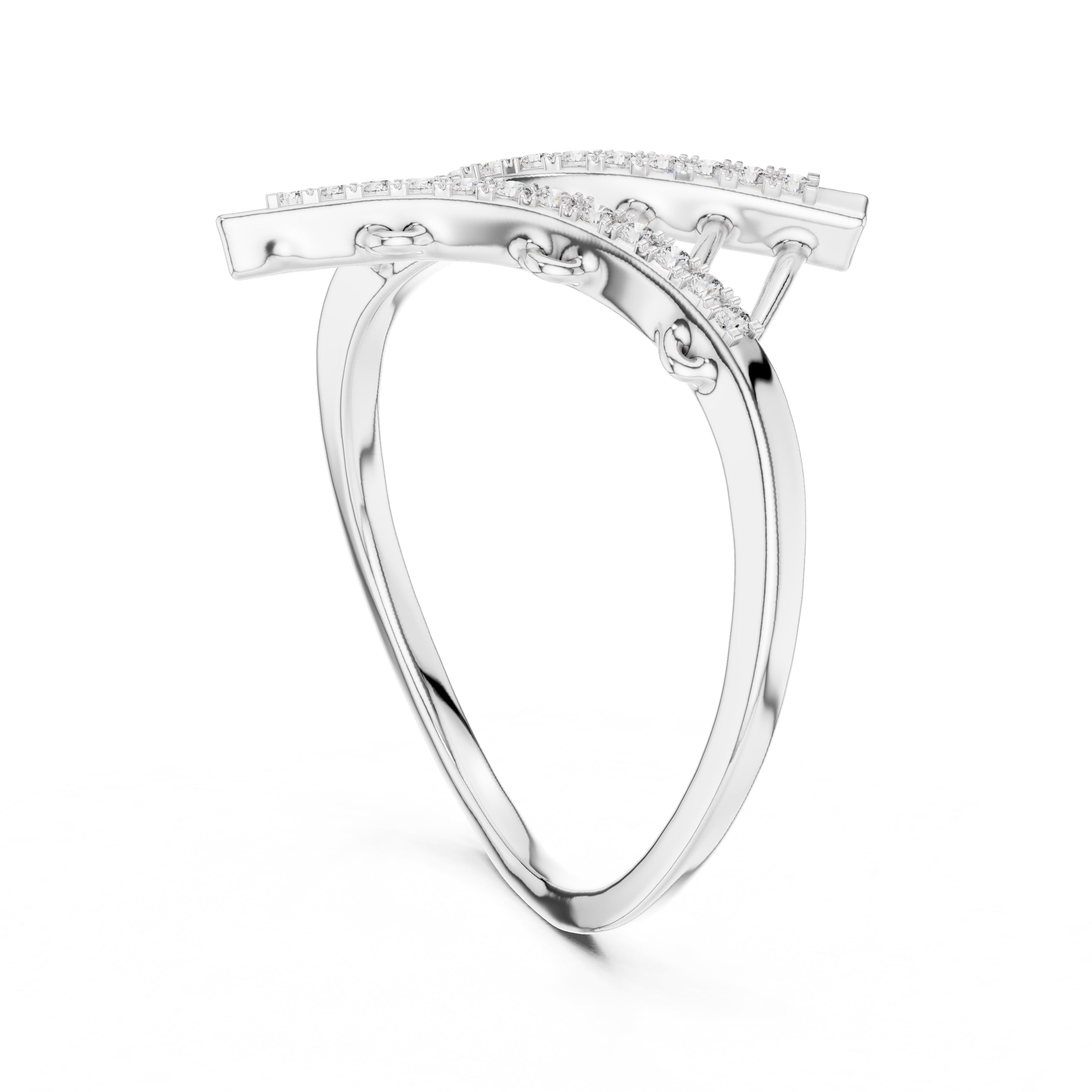 Ladder Pavé Statement Ring White Gold