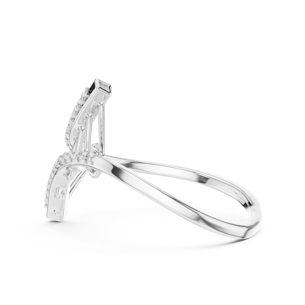 Ladder Pavé Statement Ring White Gold
