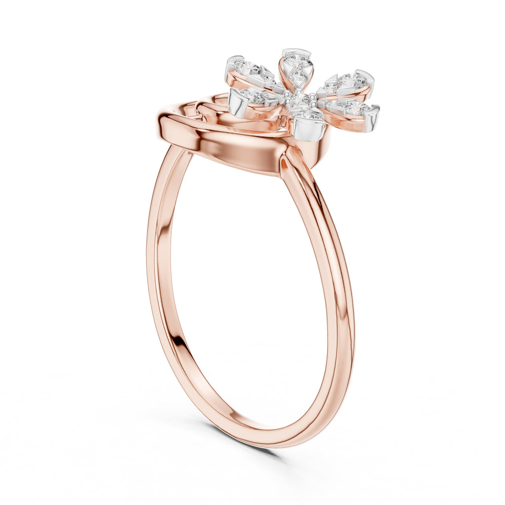 Concentric Floral Statement Ring Rose Gold