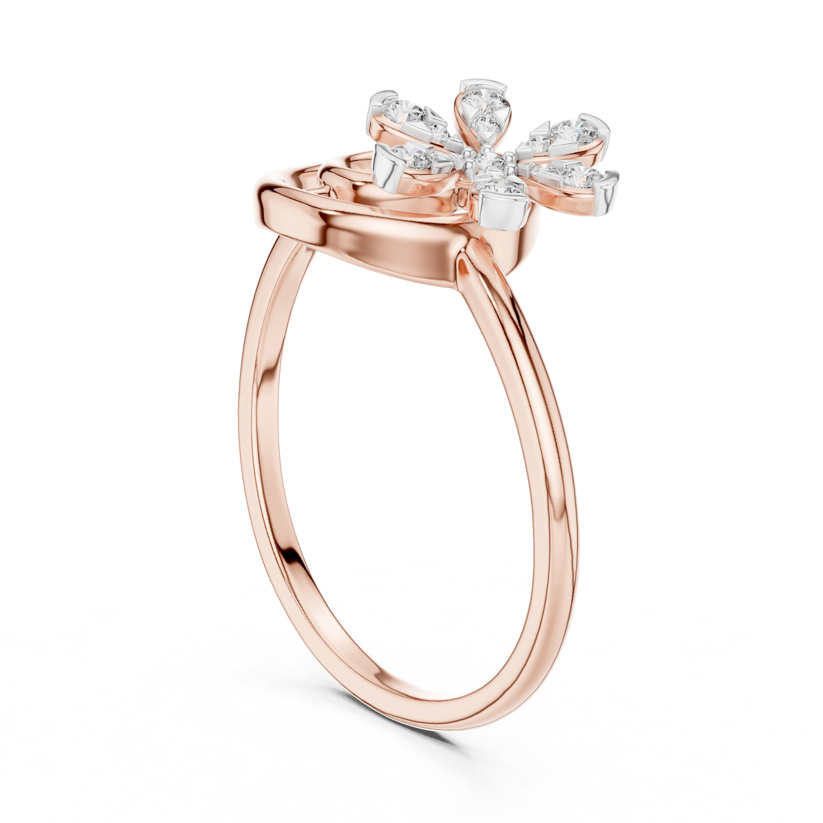 Concentric Floral Statement Ring Rose Gold