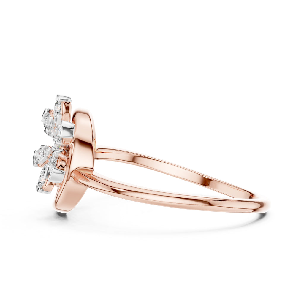 Concentric Floral Statement Ring Rose Gold