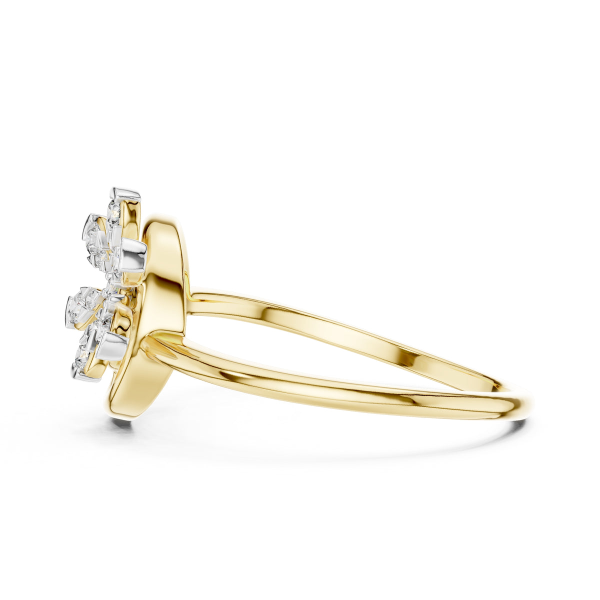 Concentric Floral Statement Ring Yellow Gold