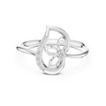 Open Blossom Teardrop Ring White Gold