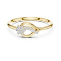 Floral Sweep Cluster Minimalist Ring Yellow Gold