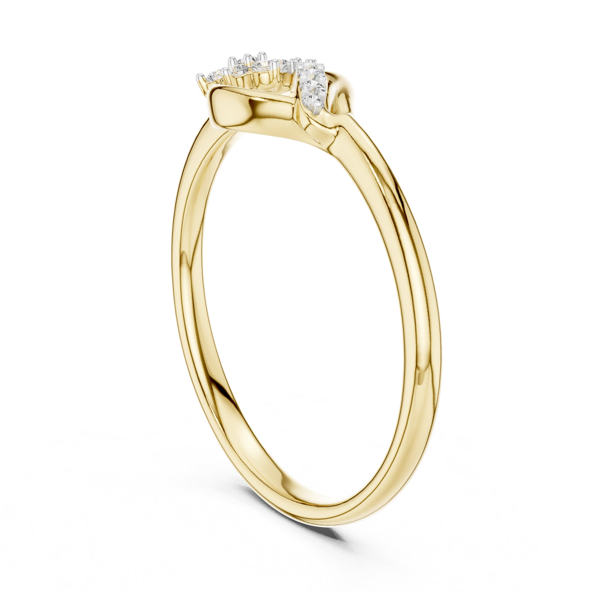 Floral Sweep Cluster Minimalist Ring Yellow Gold